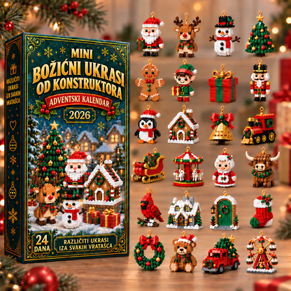 Adventski kalendar s 24 mini božićna ukrasa za slaganje – 5