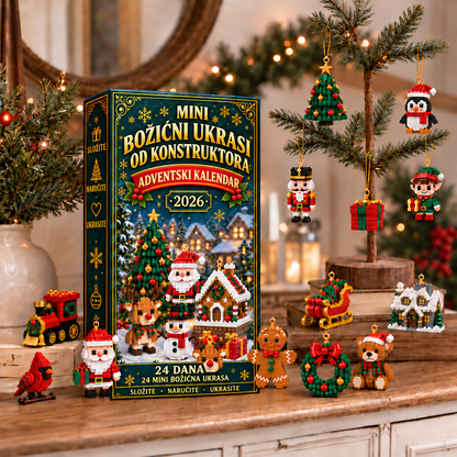 Adventski kalendar s 24 mini božićna ukrasa za slaganje – 8