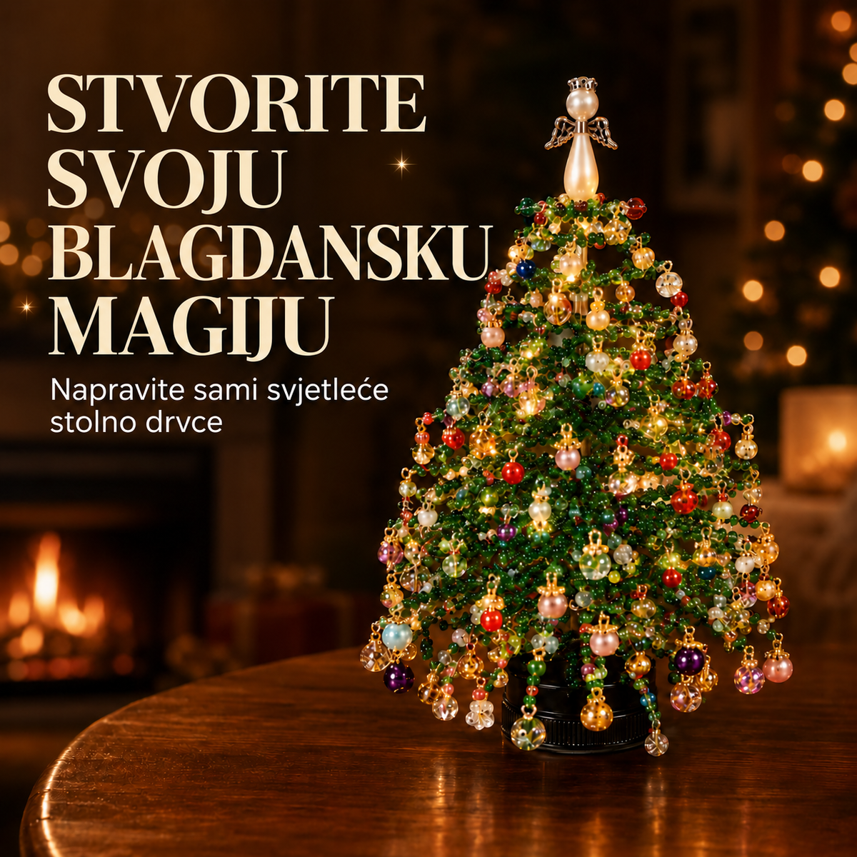 Svjetleće sezonsko stolno drvce uradi sam – 5 dizajna – 1