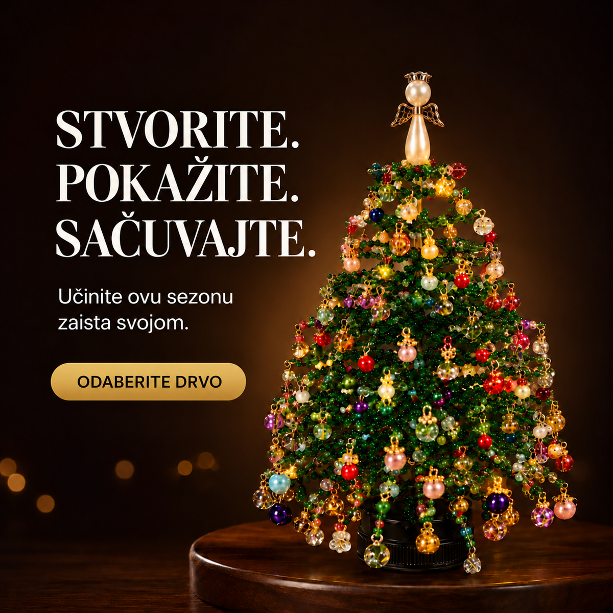 Svjetleće sezonsko stolno drvce uradi sam – 5 dizajna – 6